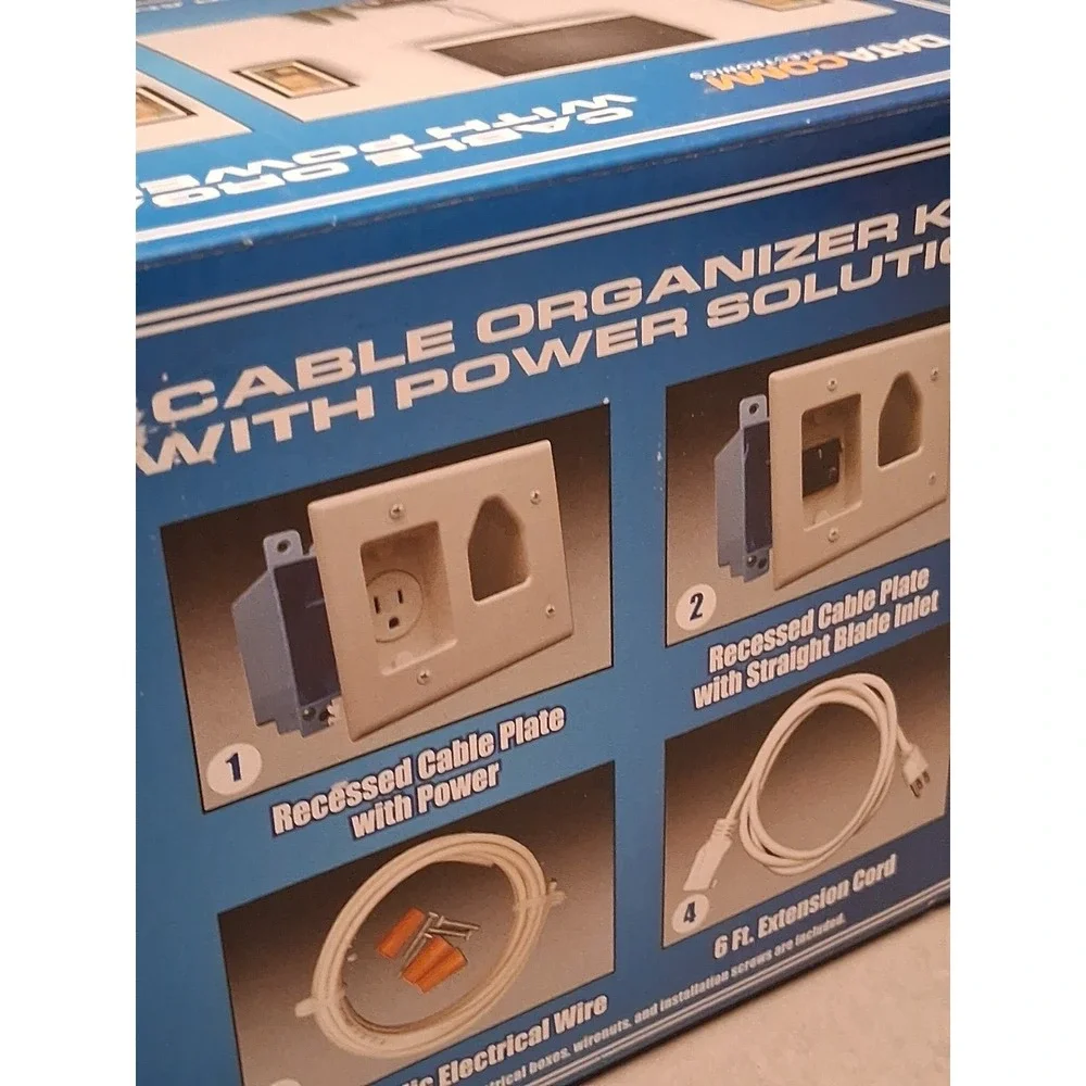 DataComm - Cable Organizer Remodeling Kit with Power Outlet 503323WHKIT